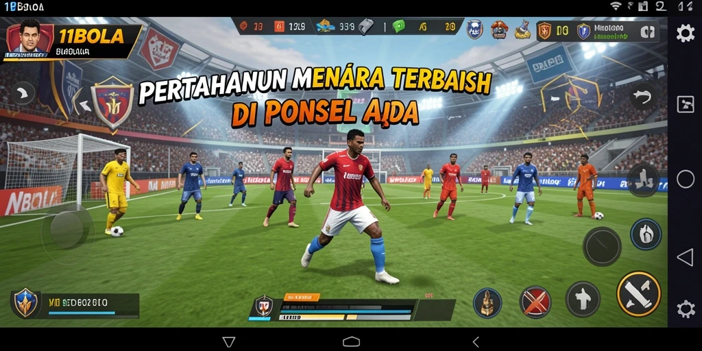 Screenshot gameplay menunjukkan menara bertahan melawan gelombang musuh.