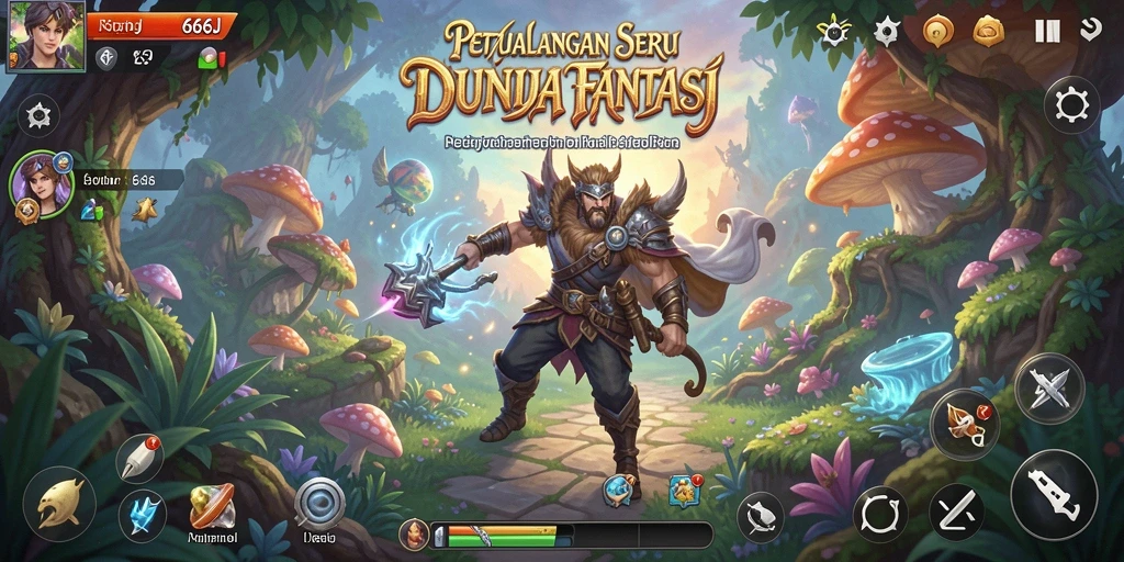 Tampilan gameplay seru dalam petualangan fantastis 666J.