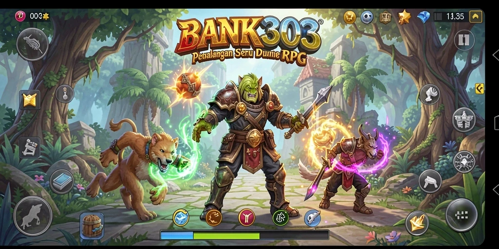 Screenshot menampilkan aksi mendebarkan dalam game RPG BANK303.