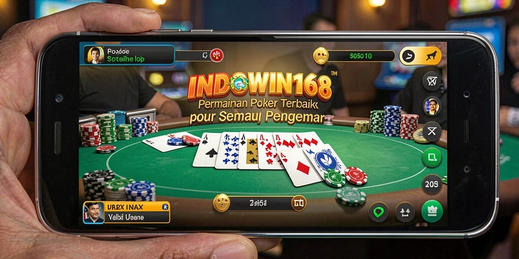 Screenshot INDOWIN168 menampilkan aksi seru permainan poker.
