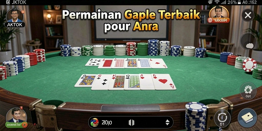 Screenshot gameplay JKTOK menampilkan suasana bermain Gaple yang seru.
