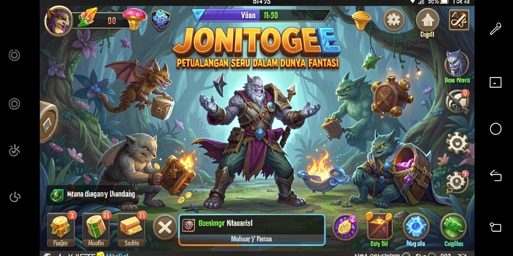 Tampilan gameplay seru di dunia fantasi JONITOGEL.