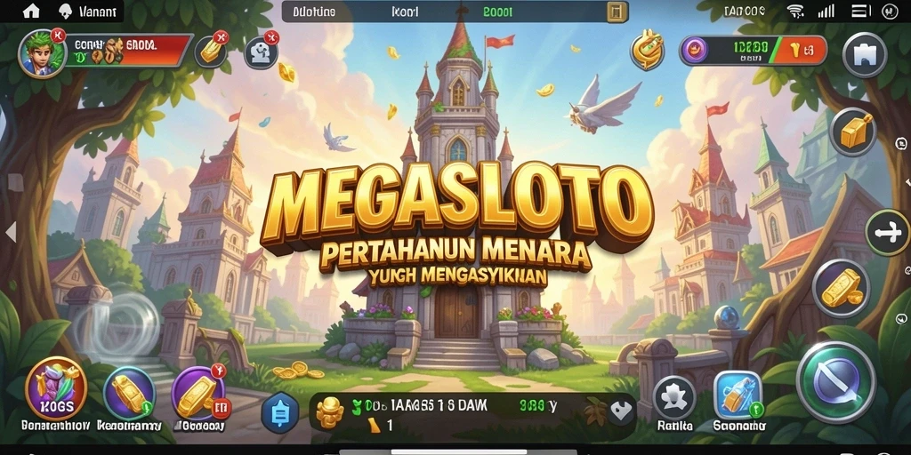 Gameplay seru MEGASLOTO dalam genre Tower Defense.
