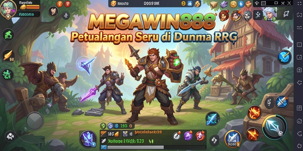 Tangkapan layar menunjukkan aksi seru dalam game RPG MEGAWIN888.