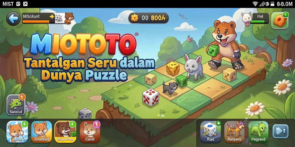 Tampilan gameplay MIOTOTO yang penuh warna dan menantang.