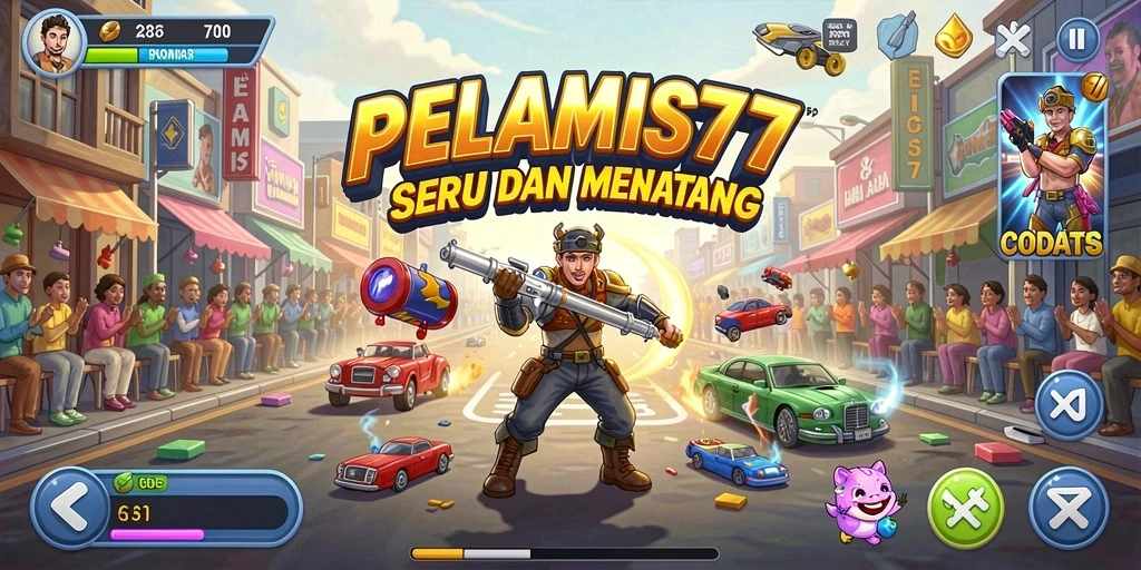 Tampilan gameplay PELAMIS77 yang seru dan penuh warna.