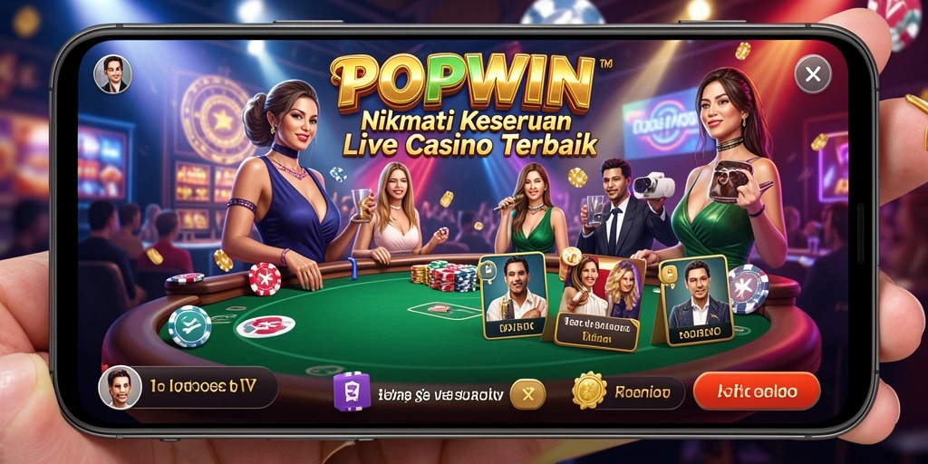Tampilan gameplay Live Casino di POPWIN yang memukau dan interaktif.