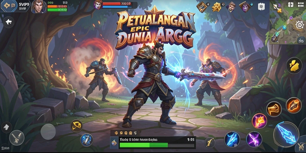 Screenshot gameplay petualangan ARPG SVIP9, menunjukkan pertarungan epik.