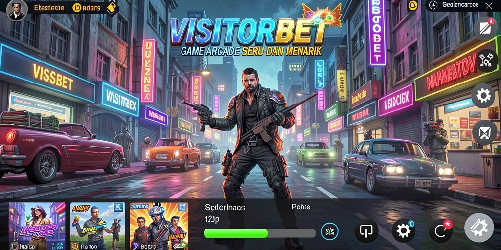 Tampilan gameplay menarik dari VISITORBET dengan grafis yang cerah.