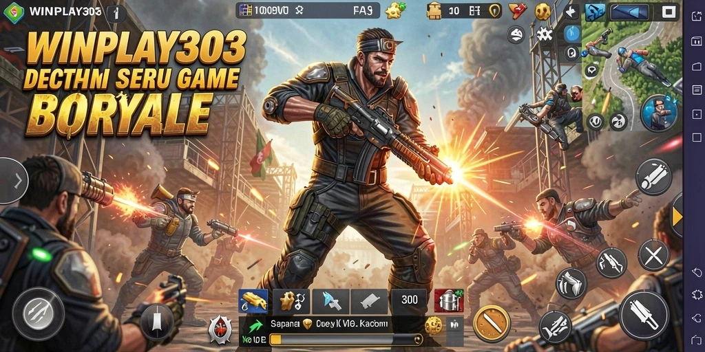 Tangkapan layar <strong>WINPLAY303</strong> yang menunjukkan aksi pertarungan Battle Royale yang mendebarkan.